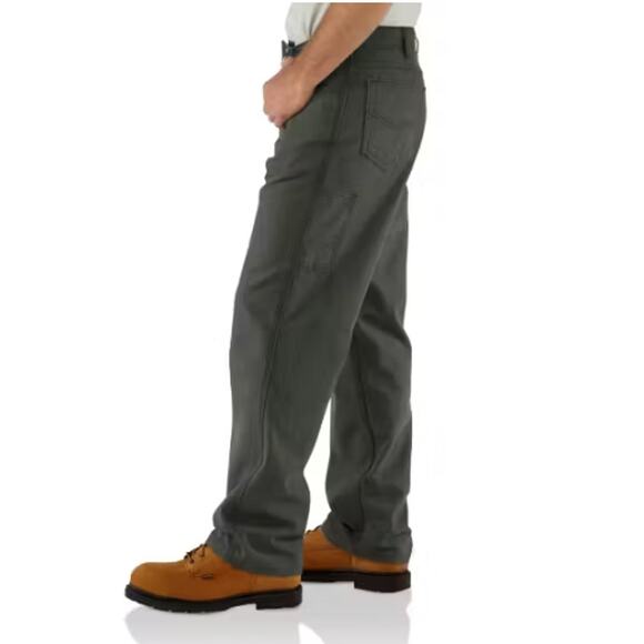 CARHARTT Mens Flame-Resistant Canvas Pants 44x36 Green Loose Fit Midweight  NWT - Picture 2 of 12